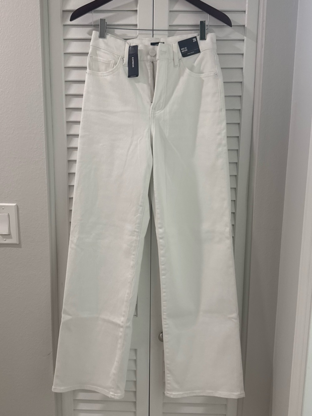 Express White High-Rise Wide-Leg Jeans